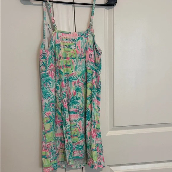 Lilly Pulitzer Luxletic dress. Tropical Print athletic dress - Pink, Teal & Lime - Picture 3 of 3